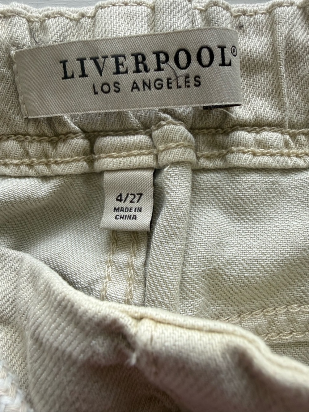 Liverpool Women’s Tan Cuffed Cargo Drawstring Pants- 4 - Picture 7 of 8